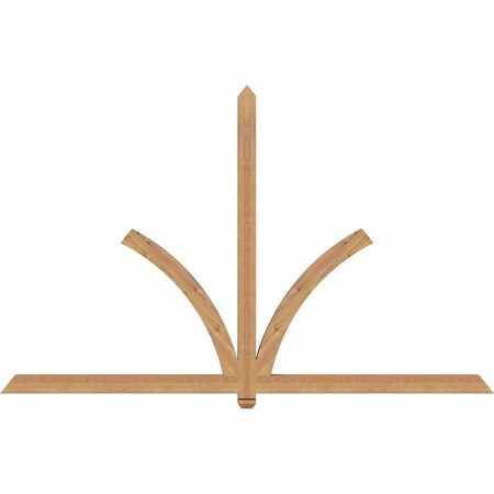 Ekena Millwork Redmond Smooth Timber Gable Bracket, Western Red Cedar, 96"W x 60"H x 3 1/2"D x 3 1/2"F, 15/12 Pitch GBW096X60X0404RED00SWR